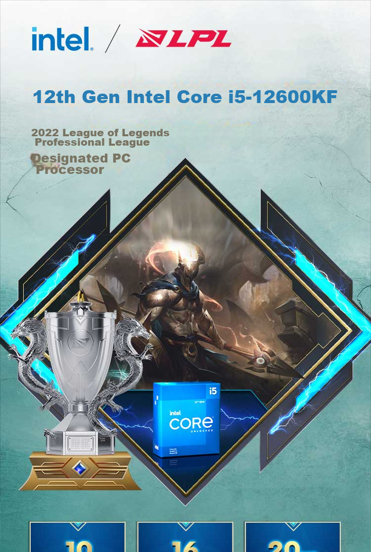 Intel Core 12th Gen I5 Processor 12600KF, 10 Cores 16 Threads, Single-Core Turbo Frequency up to 4.9GHz, 20M L3 Cache, Boxed CPU 1