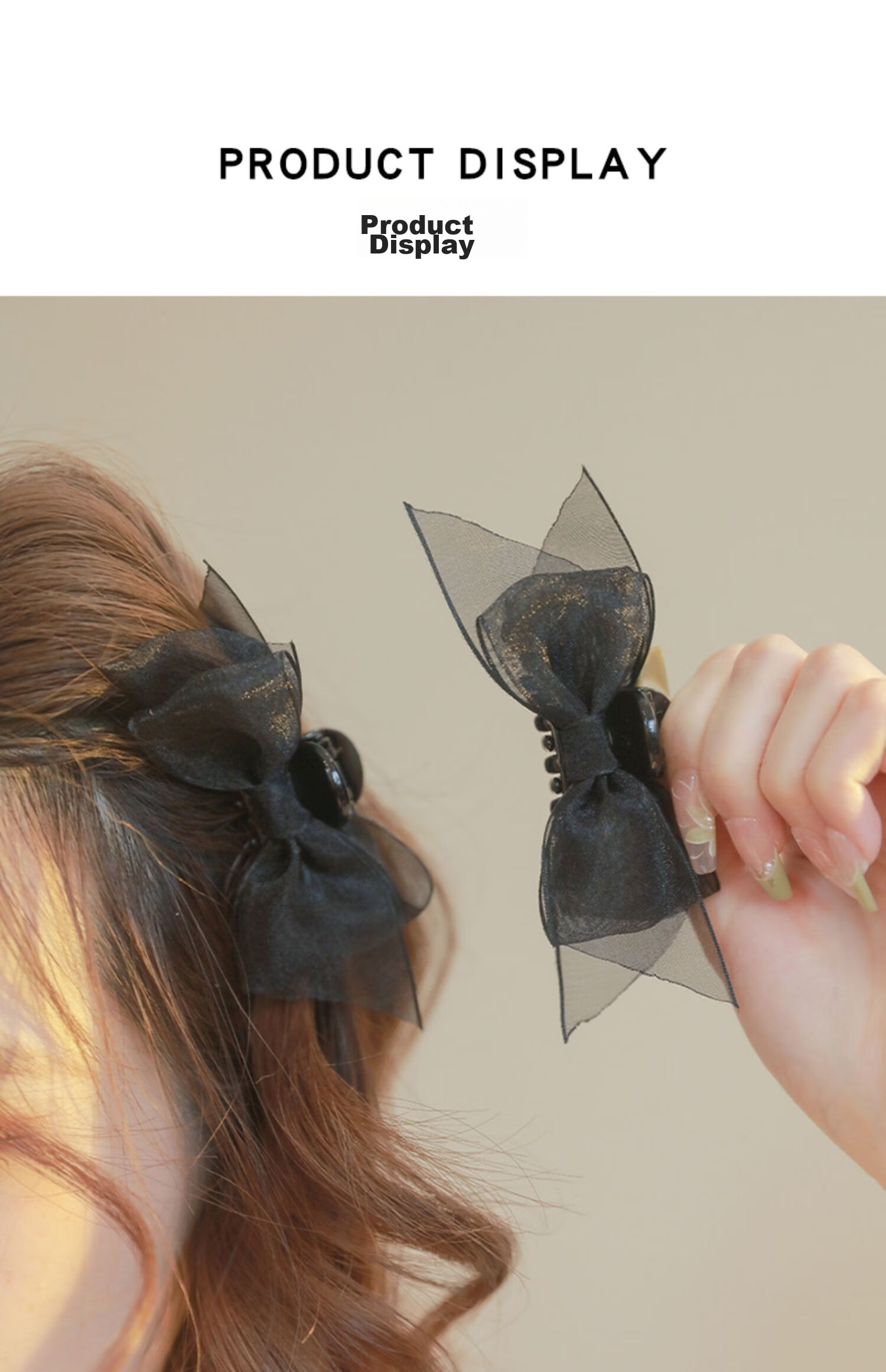 Xiangwan Hair Clips, Set of 2, Fairy-Like Mesh Bow Hair Clips for Women, Elegant Small Princess Hairpins, Side Hair Barrettes 3