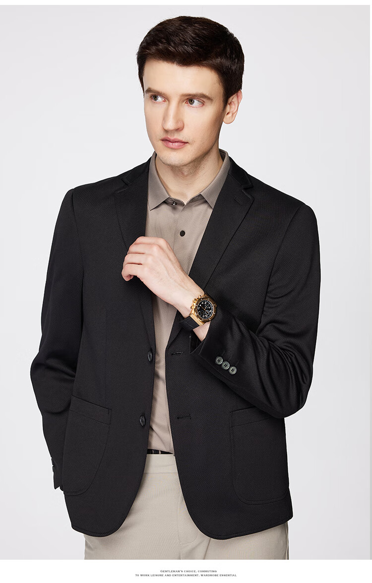 FIRS Men's Suit, Four-Season Style, Lightweight, Breathable, Crisp, Slim-Fit, Notch Lapel, Commuter Work Jacket 12