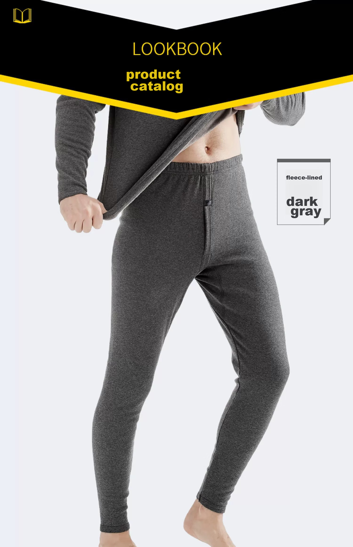 SEPTWOLVES [320g] Fleece-Lined Thermal Pants, Autumn And Winter Thickened Long Johns, Men's Warm Thick Inner Wear Fleece Pants 20