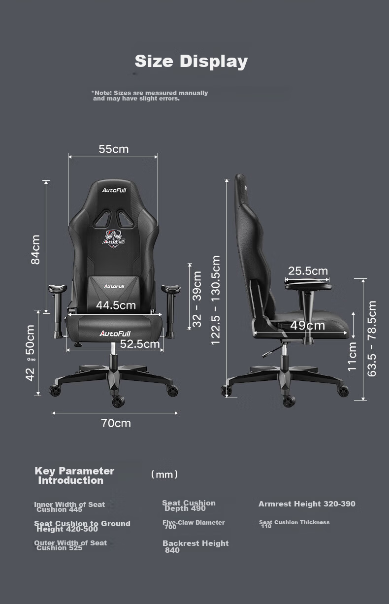 AutoFull C3 Dark Knight Gaming Chair, Ergonomic Chair, Computer Chair, Office Chair, Ergonomic Chair, Gaming Chair 9