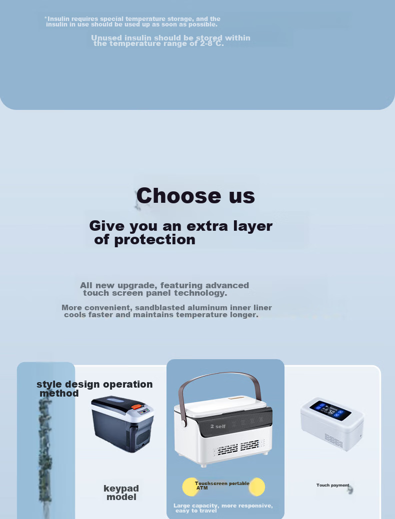 MENGXUAN Insulin Refrigerator Box, Portable Mini Fridge, Rechargeable Personal Cooling, Interferon Growth Hormone Outdoor Cooler 7