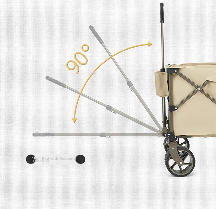 Naturehike Outdoor Camping Cart, Collapsible Trolley for Campsite, Picnic, Street Vending, Grocery Shopping And Travel, Khaki Color, 340L Capacity 13