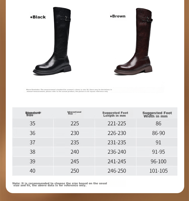 ZHR Tall Boots for Women, Winter Over-Knee Thick-Soled Riding Boots, Retro Western Style Travel Boots with Fleece Lining, BL323A Black, Size 38 8