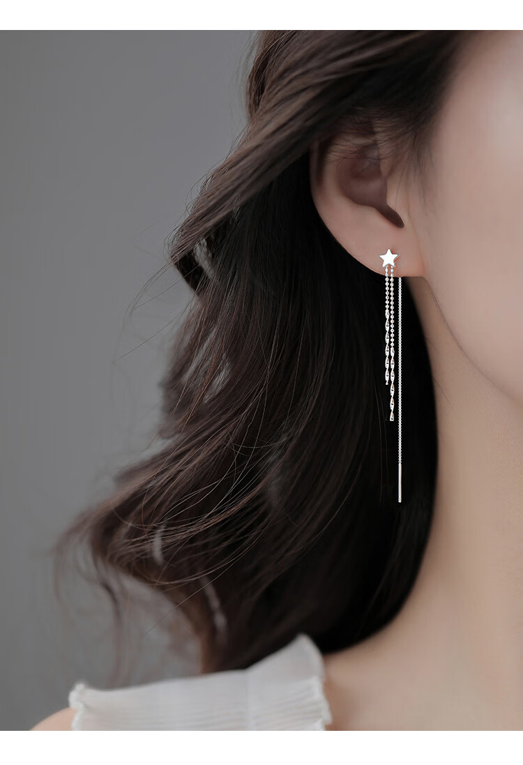Dijing Butterfly Tassel Earrings for Women, Silver Earrings with Long Studs, New 2026 High-End Style, Birthday Gift for Girlfriend 6