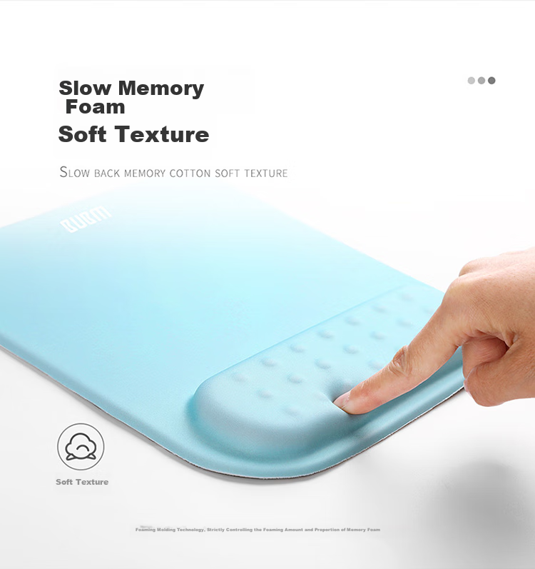BUBM Memory Foam Mouse Pad Wrist Rest, Cute Creative Simple Silicone Laptop Mouse Wrist Support Pad, Hand And Wrist Protector for Men And Women, JSM-B Gray 10