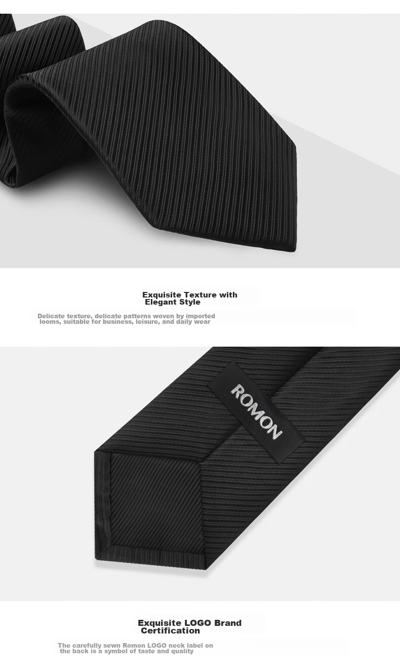 Luomeng Men's Business Formal Necktie, 8cm Hand-Tied, for Interviews, Work, Groomsmen, Wedding Ceremony, Gift Box Packaging 13