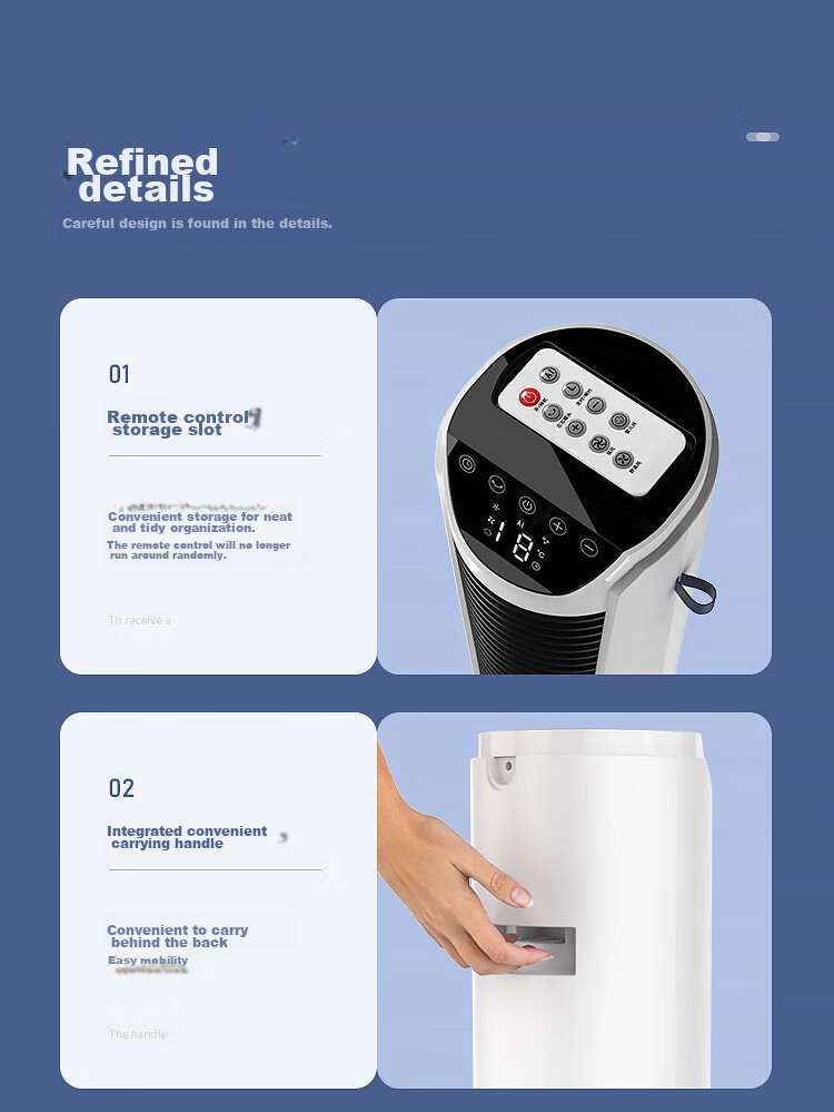 AUCMA , Jingdong, Smart Home Ecosystem, 100-Level Variable Frequency DC, Office Bladeless Fan, Tower Electric Fan with WiFi Control, Home Tower Fan, Floor Fan, X7 14