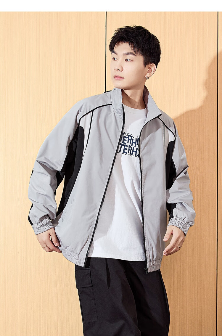 TonLion 2026 Autumn And Winter New Men's Jacket, Stand-Up Collar Patchwork Fashion Student Men's Coat, Sporty Cool Trendy 5