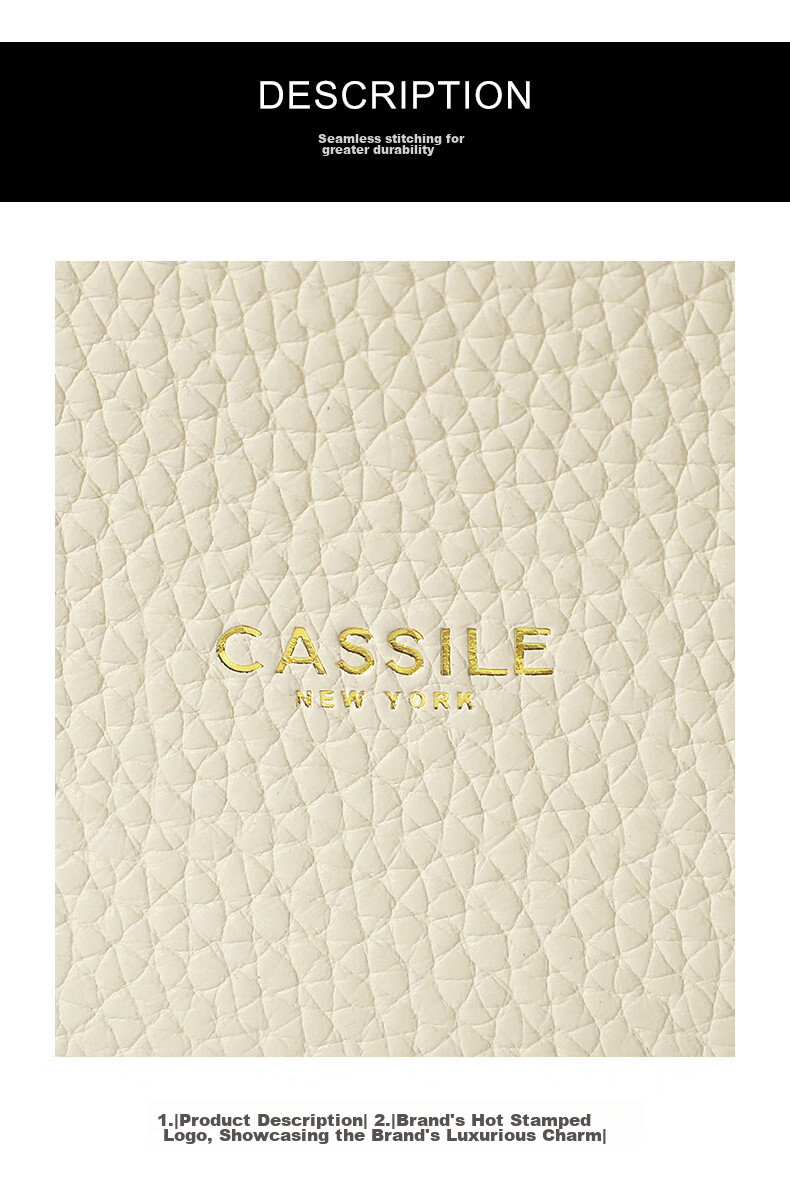 CASSILE Women's Handbag, Top-Grain Leather, Crescent Moon Design, Underarm Crossbody Bag, Practical Gift for Wife on May 20th 19