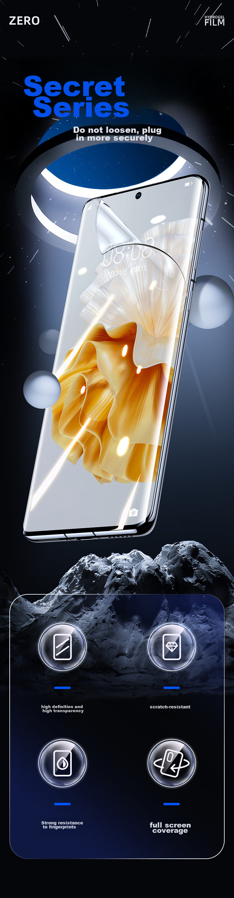 BIAZE [28° Privacy Protection 2 Pieces] Suitable for Huawei Pura80Pro+/+Ultra Hydrogel Soft Film, P70pro+/+ Ultra Phone Screen Protector, Anti-Peeping Non-Tempered JM968 1