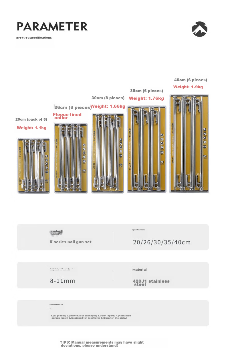 Campingmoon Stainless Steel Ground Stakes, Reinforced Camping Pegs, Outdoor Windproof Fixers, Tent Stakes, 35CM, 6 Pieces 2