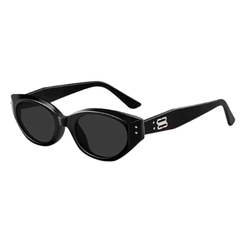 LESCA LUNETIER Vintage Cat Eye UV Protection Sunglasses Wise Black [Atmospheric Stylish Look]