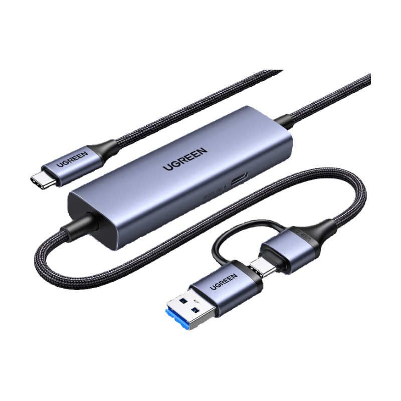UGREEN Video Capture Card 4K HD Input MS2130 Compatible with Switch Screen Mirroring Cable Portable Base for PS5, Smartphones, Tablets, Douyin Live Streaming Recording USB3.0/Type-C