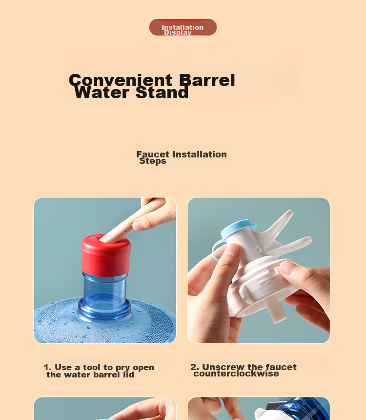 Jidukongjian Water Dispenser Stand, Large Water Bottle Holder for Bottled Water And Mineral Water, with Spout And Base for Countertop Water Dispenser 9
