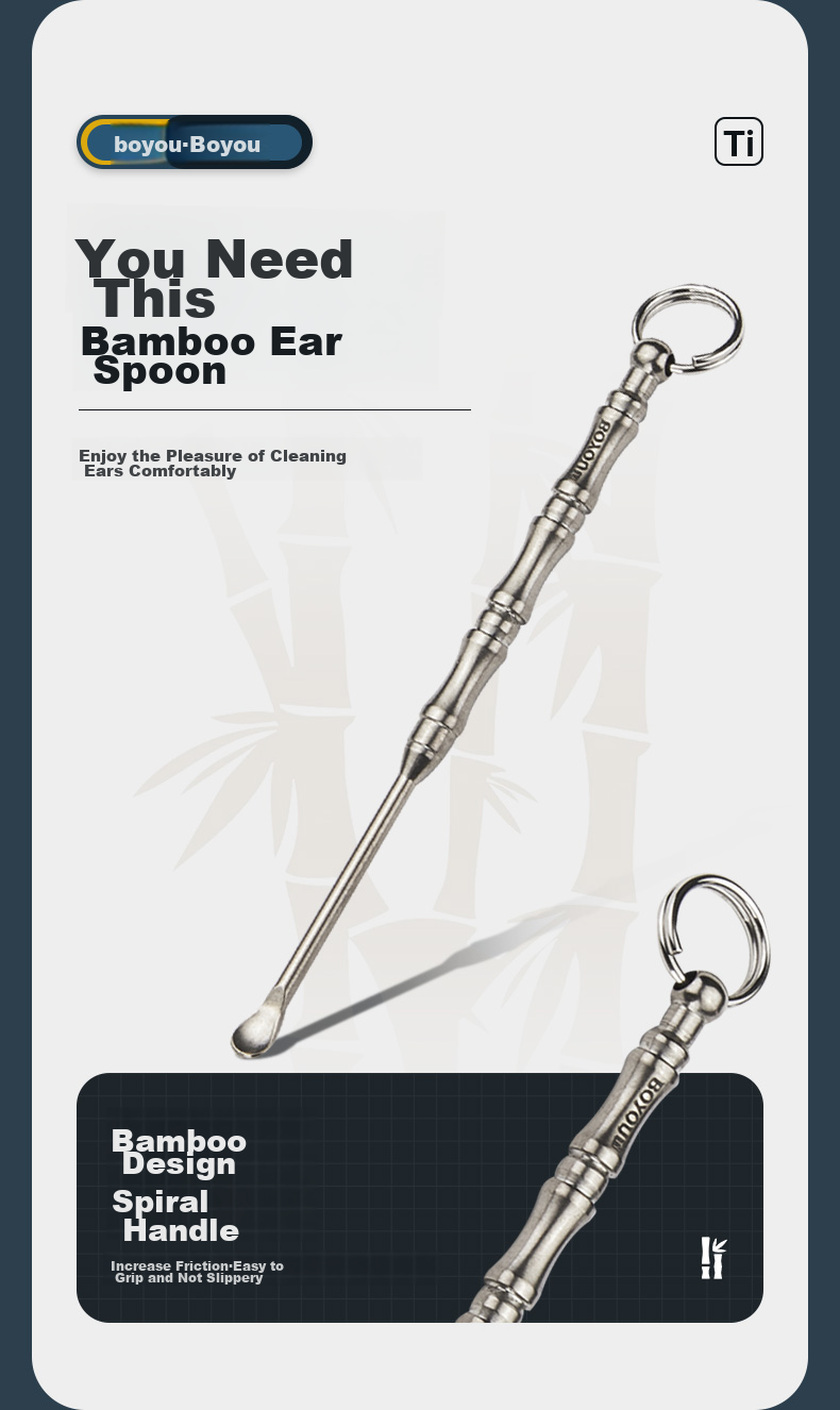 BO YOU Stainless Steel Ear Pick, Professional Ear Cleaning Tool with Teeth, Non-Slip Curved Earwax Removal Spoon for Cleaning Ear Canals 4