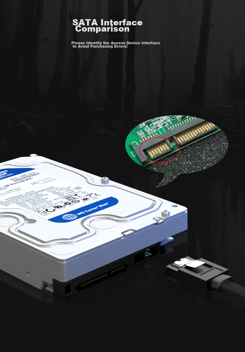JEYI High-Speed SATA 3.0 Hard Drive Data Cable, Solid State And Mechanical Hard Drive Data Connection Cable, Optical Drive Dual-Channel Conversion Cable Double Straight Head, 40 Cm 4