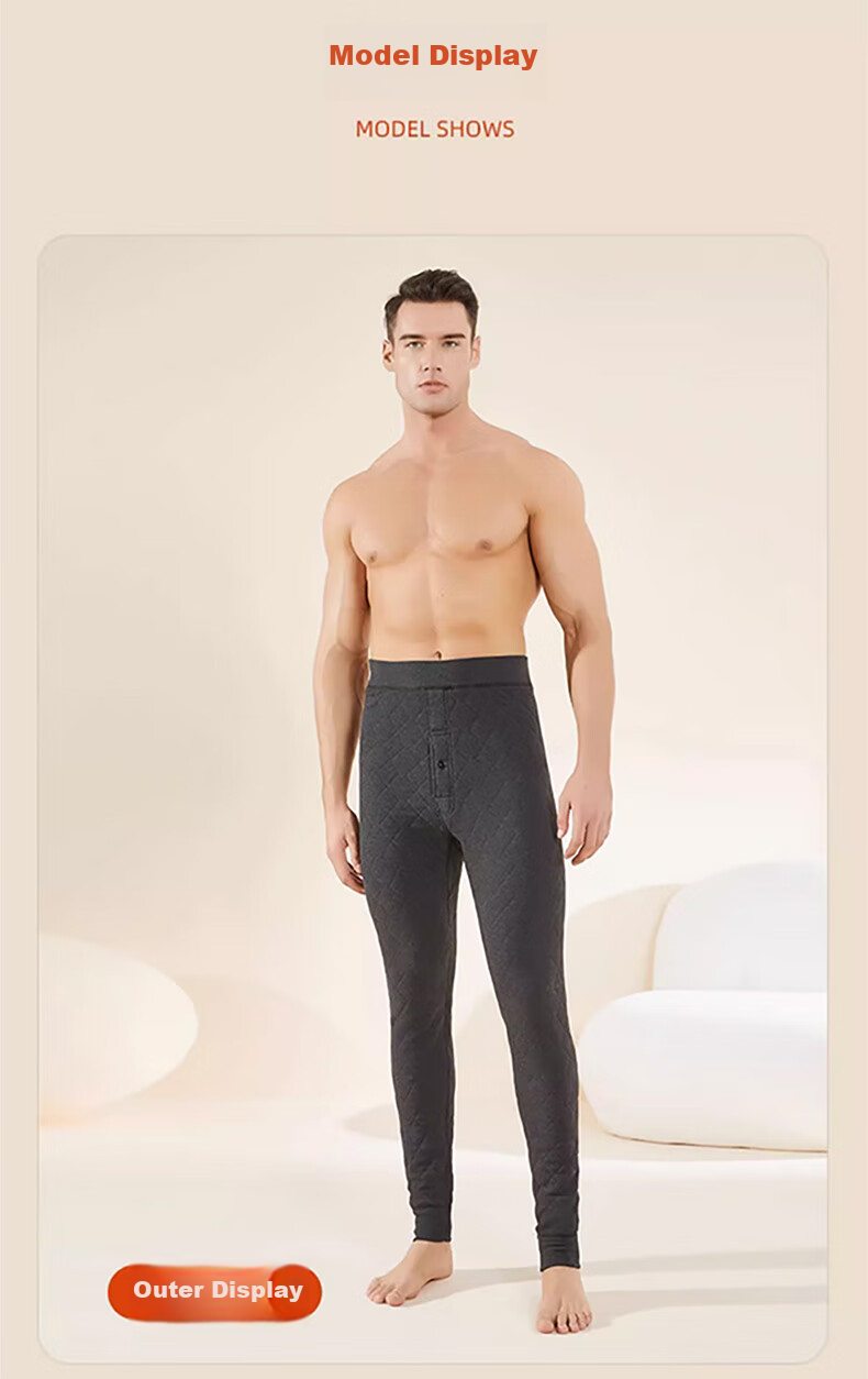 LangSha 100% Wool Thermal Pants for Men [26 Autumn And Winter New Product], Thickened Silk Knee Protection, Extra Thick Cold-Resistant Cotton Pants 15