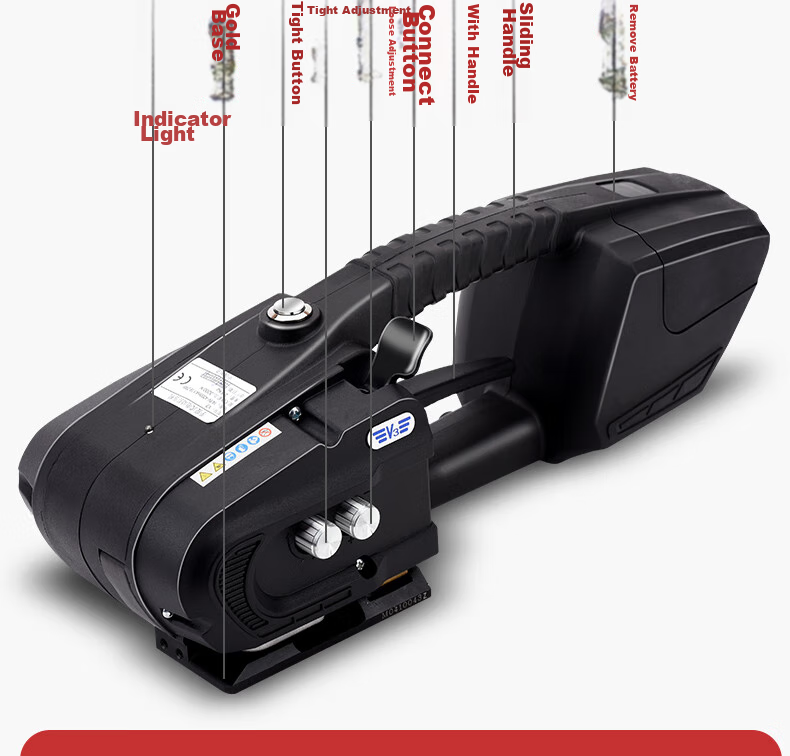 Yifei Electric Strapping Machine, Plastic Steel Strap Bundling Machine, Handheld PET Strapper, Rechargeable Hot-Melt Buckle-Free Small Handheld Strapping Machine V3 with One Battery And One Charger [Beijing Warehouse Fast Delivery] 17