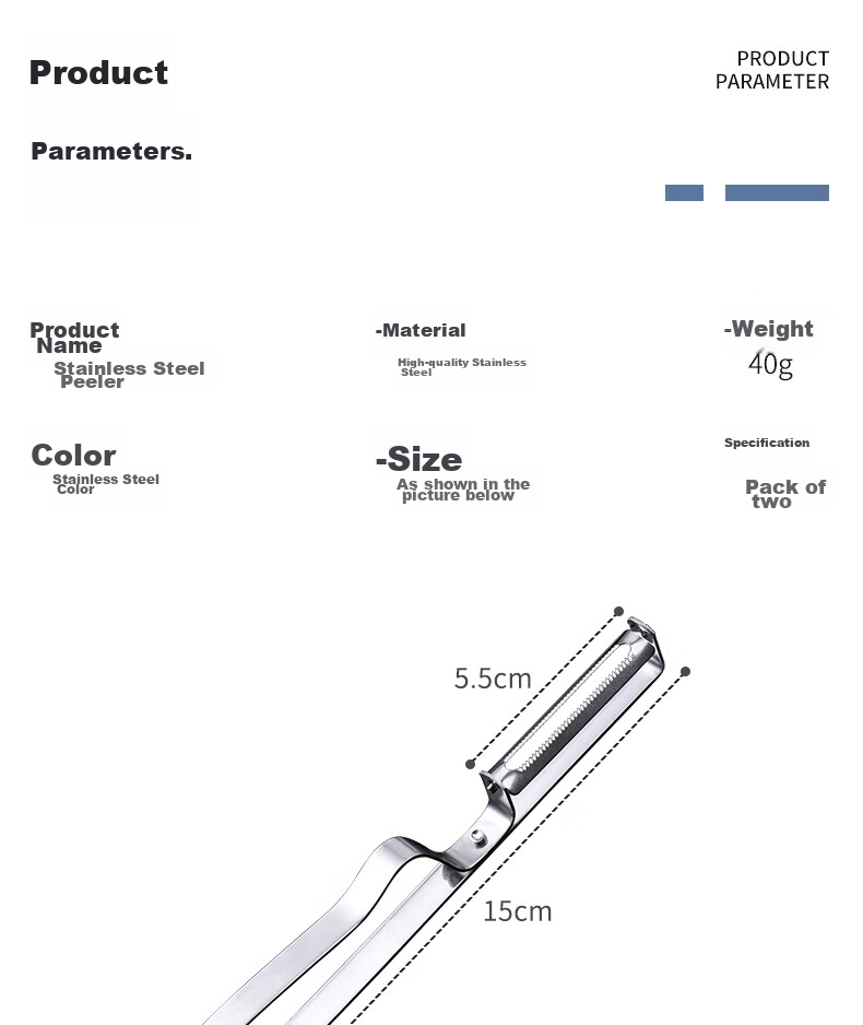 BJ Peeler, Kitchen Peeling Tool, Peeling Knife (Set of Two) 10