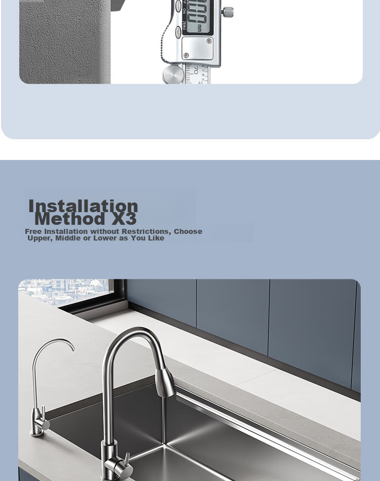 SUPOR 304 Stainless Steel Single Bar Large Single Groove Sink, Kitchen Washbasin for Washing Hands And Vegetables 24