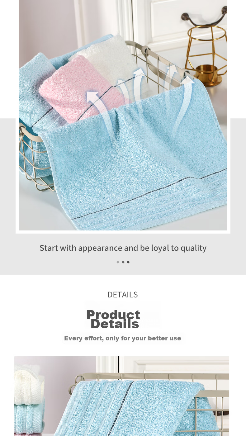 Grace Class A Pure Cotton Towel, Absorbent Face Washing Bath Towel, Plain Soft Facial Cleansing Cloth, Single Pack, Cream White 8