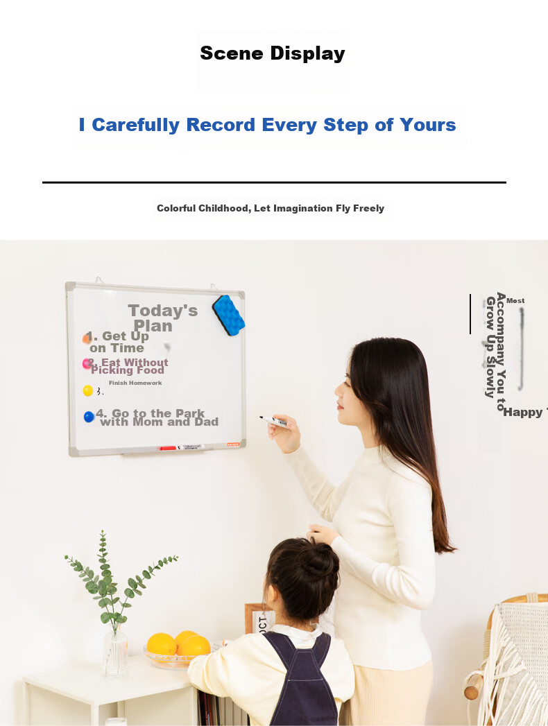 BBNEW 45*60cm Magnetic Whiteboard Hanging Board for Office Meetings Home Teaching Children's Drawing Board Training Blackboard Office Educational Hanging Board NEWX4560 10