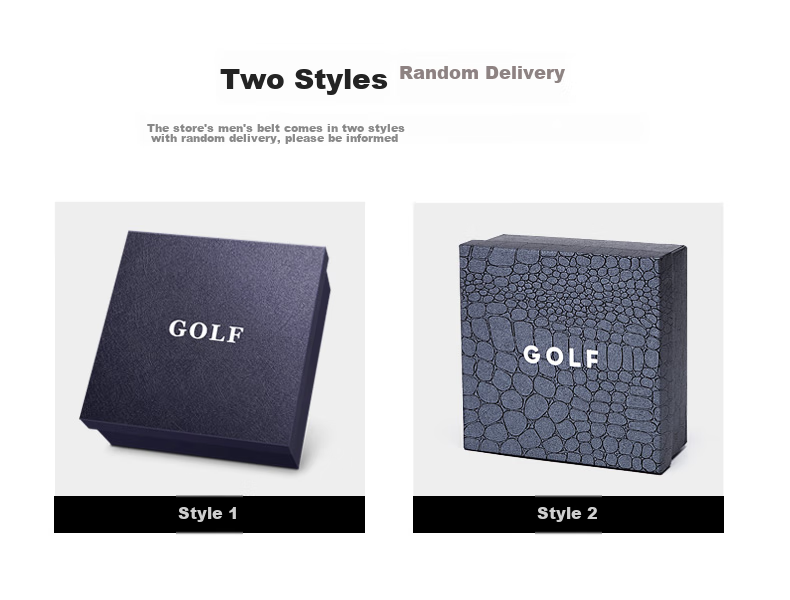 GOLF Top-Grain Leather Men's Belt with Buckle, Business Casual Trouser Belt, Gift Box Set, Gift for Boyfriend Or Father 7