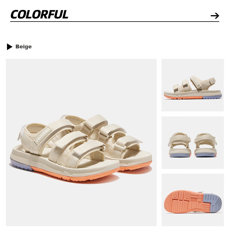 CAMEL Magic Tape Colorblock Beach Sandals Women Sports Casual Shoes X24B16L2029 Black Size 40 13
