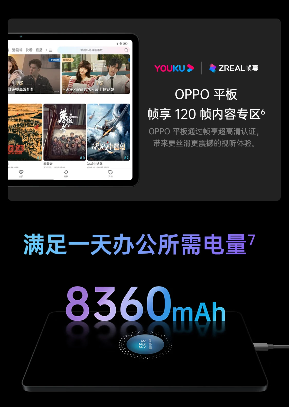 OPPO Pad 11-inch 2.5K 120Hz high-brush eye protection screen 8360mAh Snapdragon 870 6+128GB audio-visual entertainment office student online class tablet aurora purple OPPO Pad 11-inch 2.5K 120Hz high-brush eye protection screen 8360mAh Snapdragon 870 6+128GB audio-visual entertainment office student online class tablet aurora purple