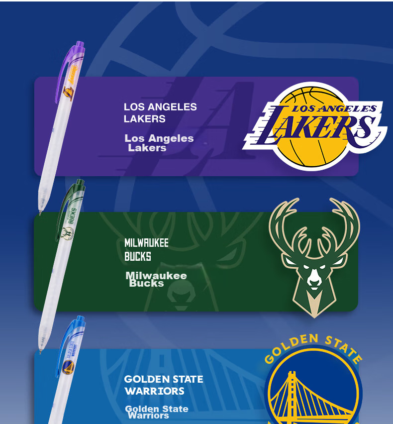 Deli [Best-Selling Product] NBA Quick-Drying Retractable Student Gel Pen, 0.5mm ST Tip, Black, 12 Pcs, SA292 5