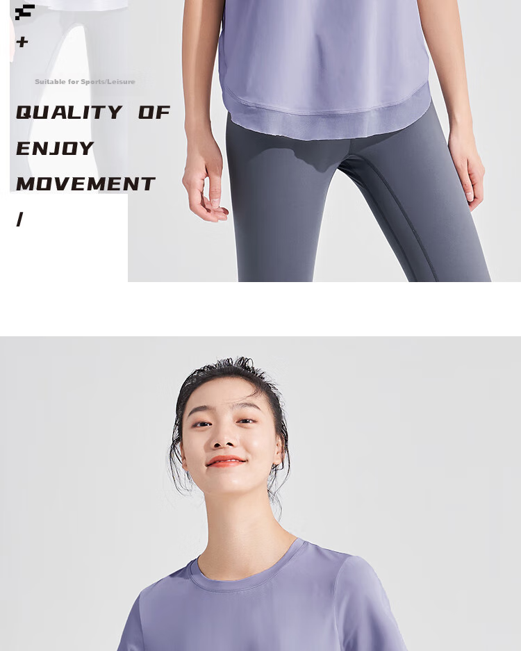 Fandimu Sports T-Shirt, Yoga Top for Women, Casual Gym Running Loose Short Sleeve, Dark Purple, Size L 11