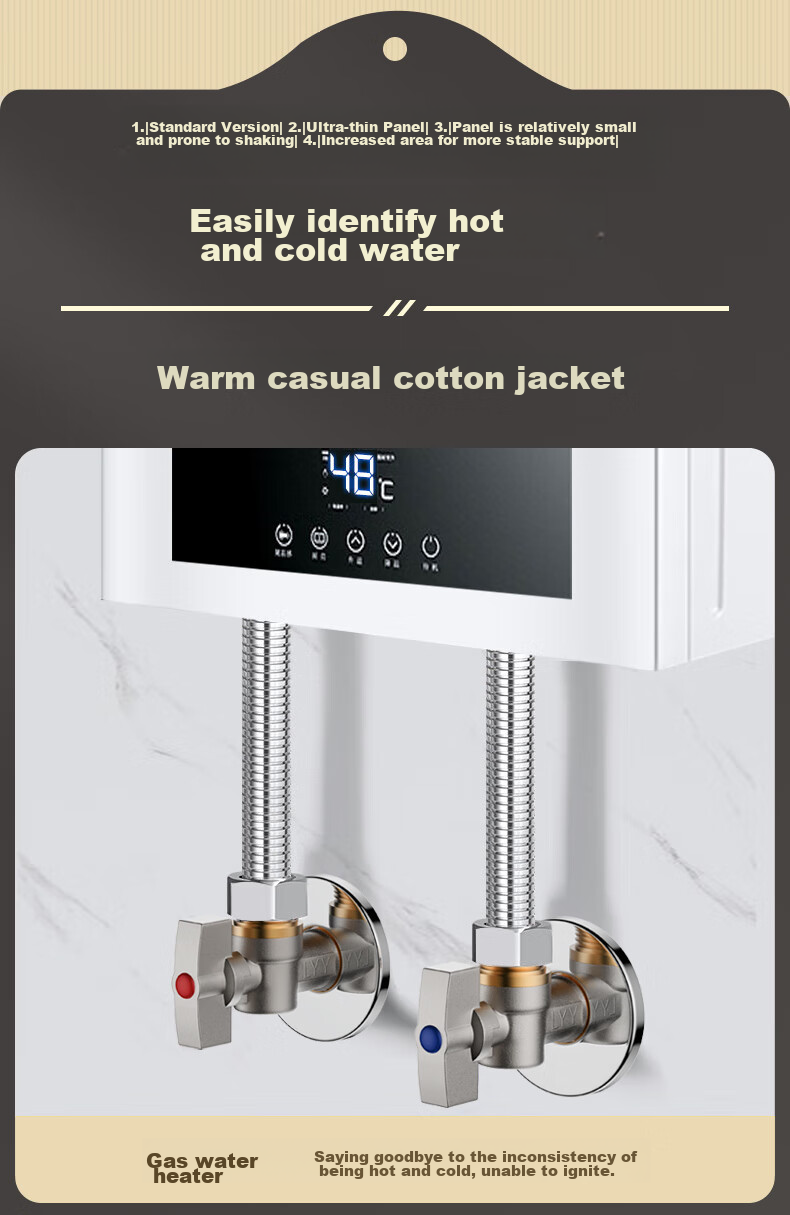 BSITN High-Flow Angle Valve Brass Core Gas Water Heater Ball Valve, 1/2 Inch, Figure-Eight Valve, Suitable for Both Cold And Hot Water, 2 Pieces, B705 5