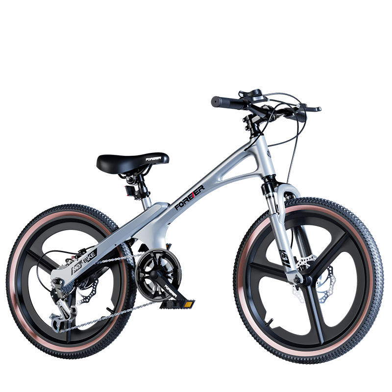 FOREVER Children's Bicycle for Older Kids 6-12 Years Old, Magnesium Alloy Gears Mountain Bike for Boys And Girls, Student Bike, 20-Inch Silver Color