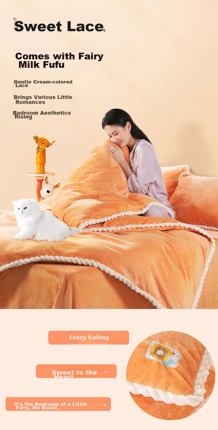 FUANNA Milk Velvet Duvet Cover, Single Piece, Winter Warmth, Flannel, Anti-Static Quilt Cover, for Single Student Dormitory, 152*210cm 10