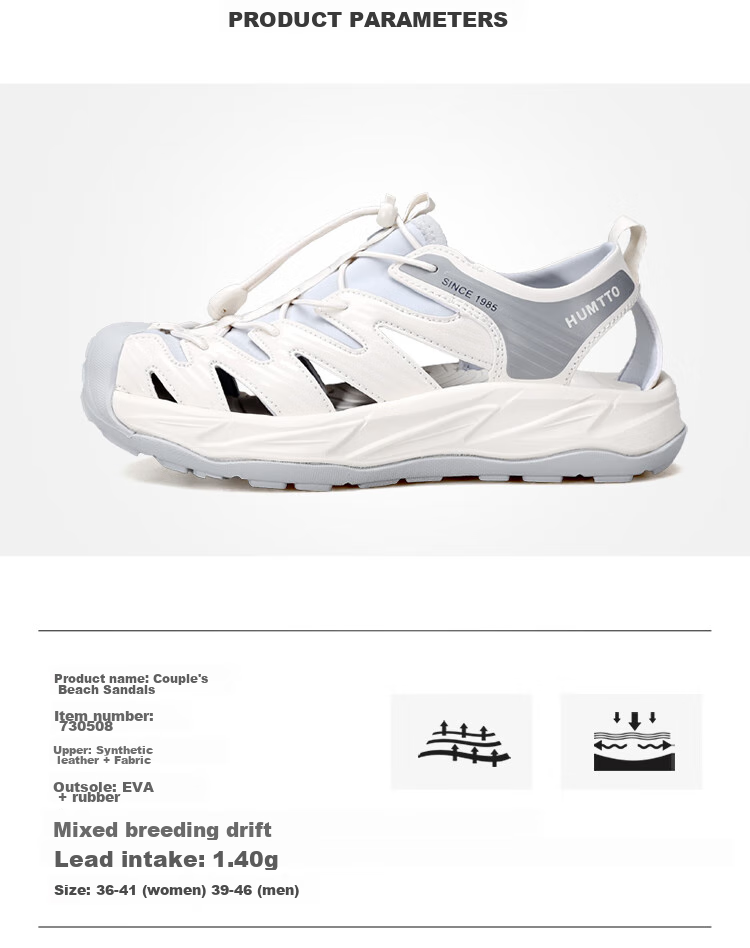HUMTTO Outdoor Sports Sandals for Women, Closed-Toe Beach Shoes, Quick-Drying Water-Friendly River Tracing Shoes, White, Size 40 9