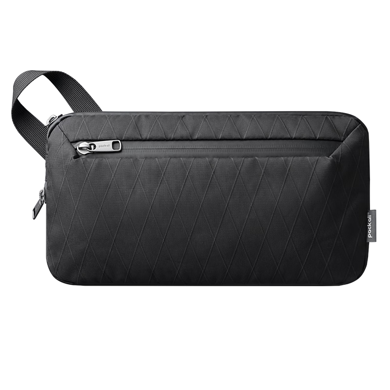 Pack All Expandable Travel Organizer Bag with Thickened Wear-Resistant Compartmentalized Pouch for Passports And Cables, Splash-Resistant, Black