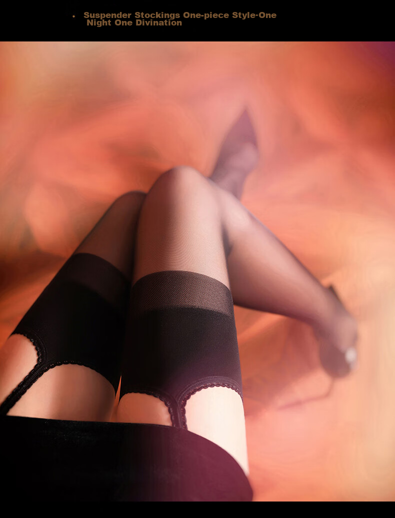 LangSha Suspender Stockings, Sexy Lace Crotchless Pantyhose, Ultra-Thin, Seductive, Hollow-Out Thigh-High Stockings 11