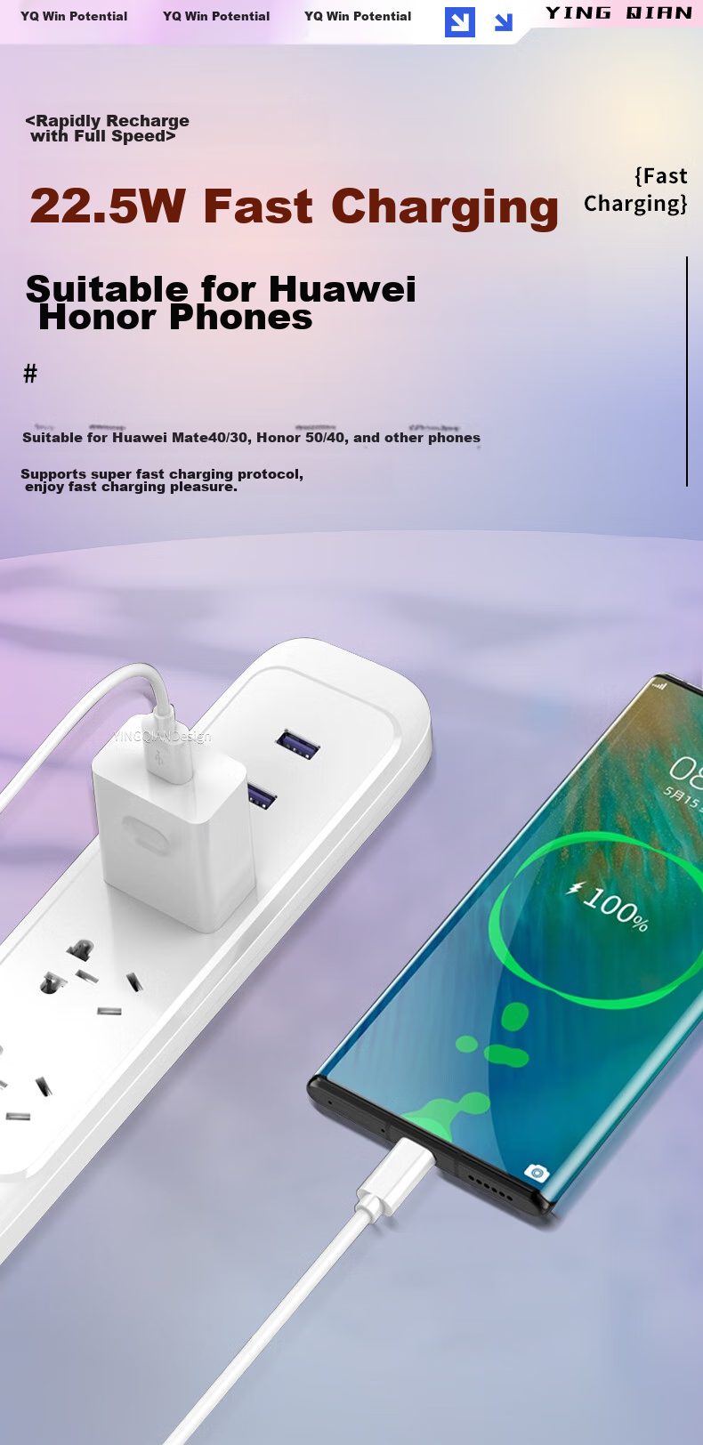 Yingqian 20W Fast Charging Data Cable Set for Apple Charger, Compatible with IPhone 14/13/12/11/Pro/Max/X/XS/8/7 Phones And Tablets, Charging Head And Cable Included 4