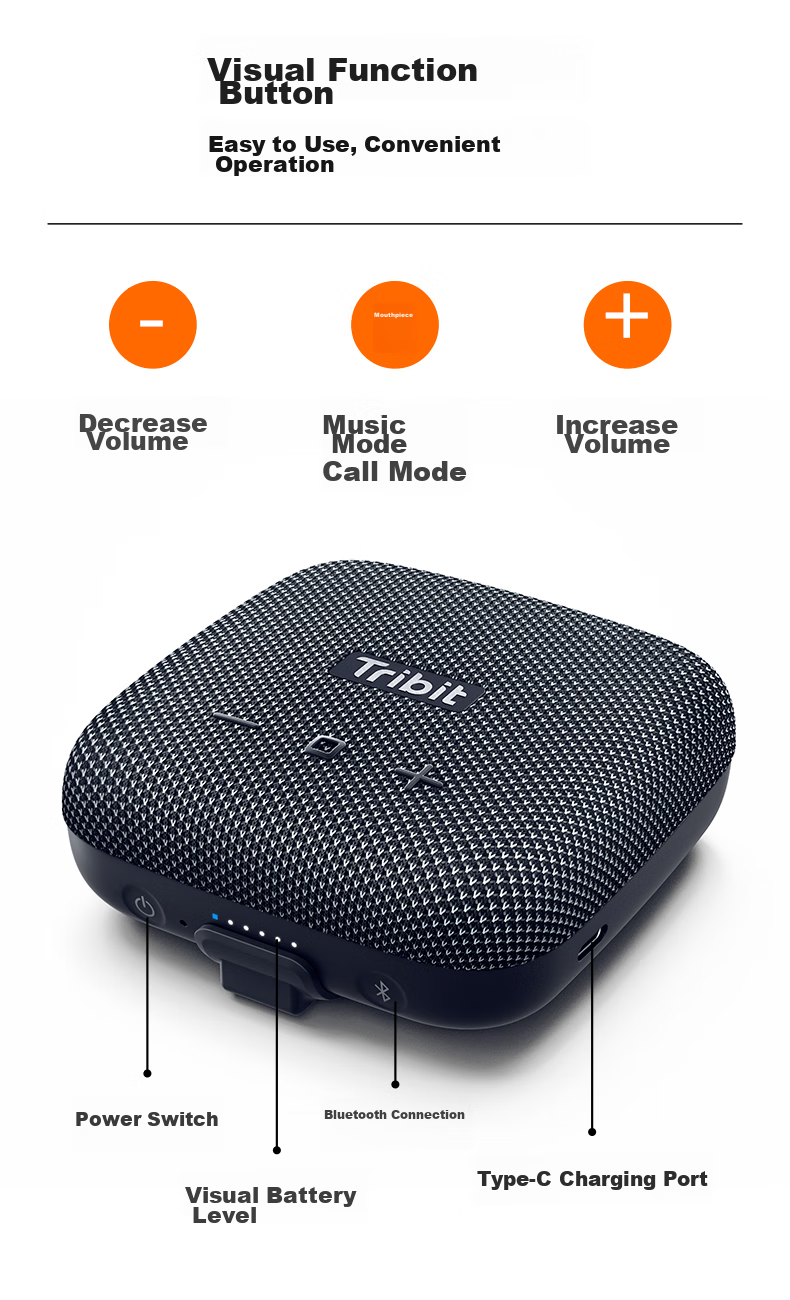 Tribit FunCube 3rd Gen Bluetooth Speaker Portable Outdoor Cycling High Volume Bass Waterproof Wireless Speaker High Quality Sound 2026 Latest Black 13