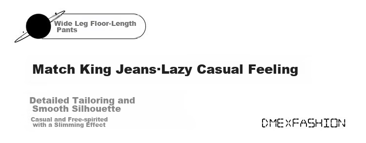 Dme [Paired with Wang Jeans] Spring And Autumn Best-Selling Classic Washed Wide-Leg High-Waist Slimming Loose Straight-Leg Pants for Wome 2