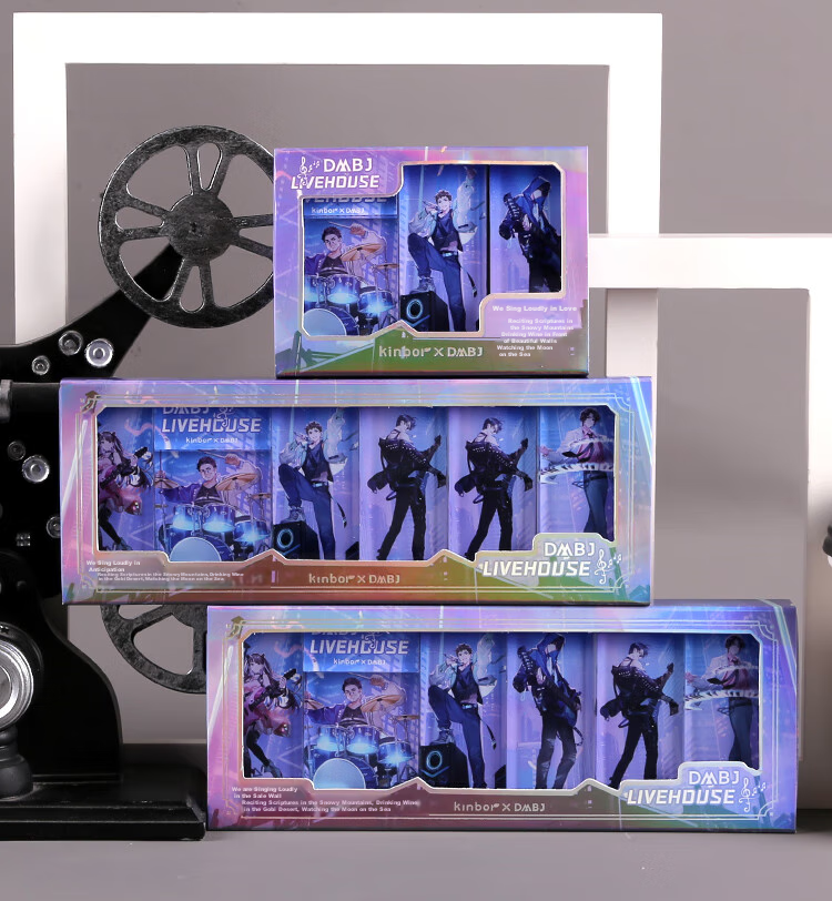 Kinbor Children's Band Zhang Qiling's Grave Robbers' Chronicles Acrylic Stamp Gift Box, Journal Diary DIY Decoration Stationery Set, Anime-Style Guzi DT57582 Gift 12
