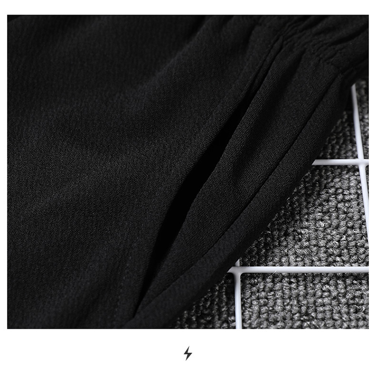 ROMON Men's Shorts, Summer Korean Style Trendy Printed Pants, Men's Sports Beach Shorts, Black M 17