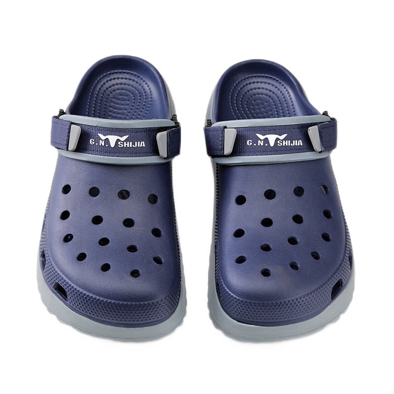 Bull Family Summer Clog Sandals Breathable Outdoor Dual-Wear Closed-Toe Casual Beach Shoes for Men