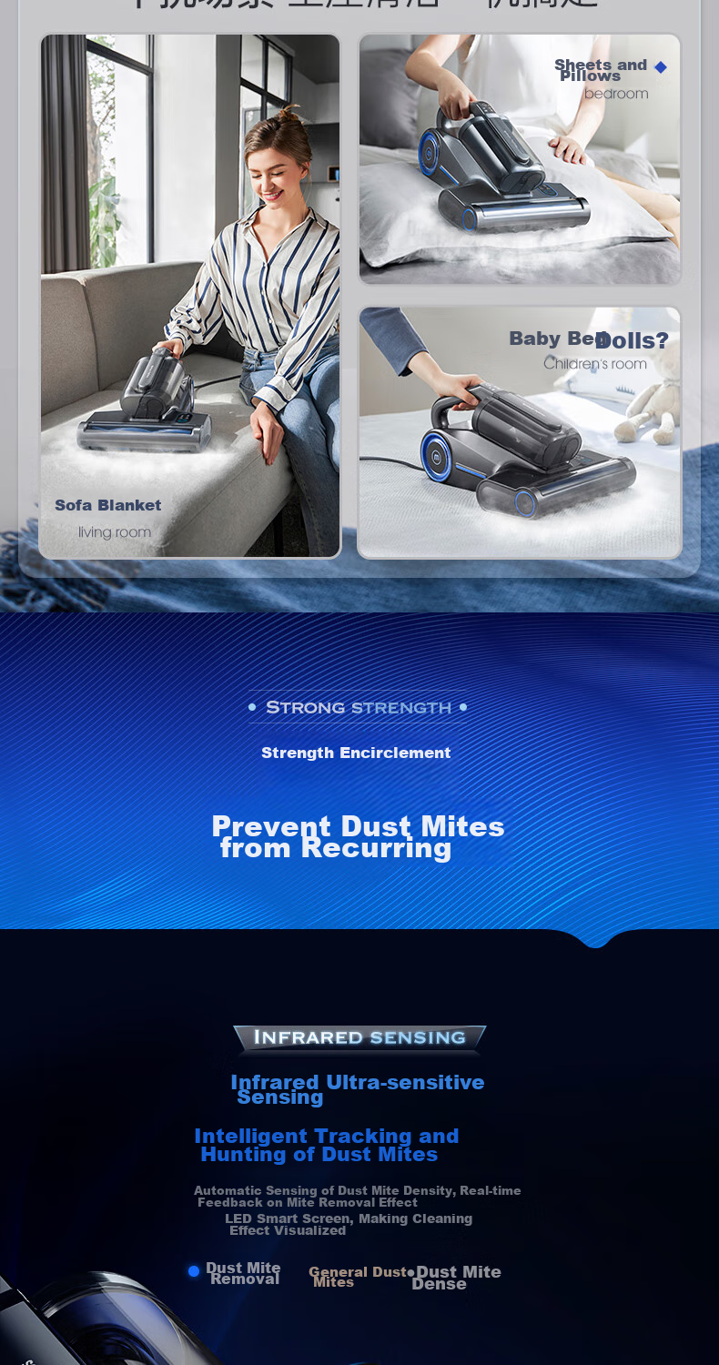 Morphyrichards Steam Mite Remover for Bed And Home Use, Baby Mite Remover, Ultrasonic High-Temperature Steam 100% Mite Removal Vacuum Cleaner, High-Temperature Ironing Machine, Powerful Mite Removal Machine MR3102 12