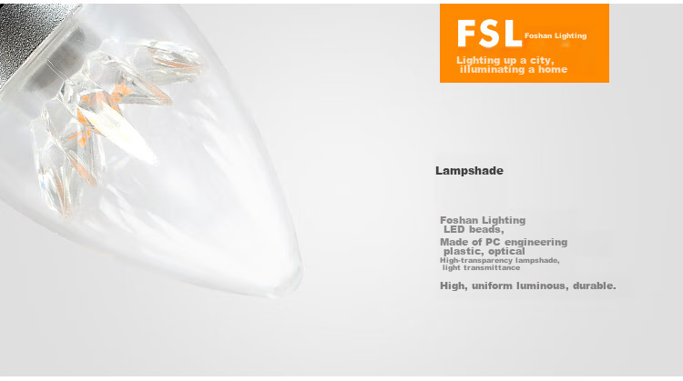 Foshanzhaoming Crystal Lamp Bulb, Candle-Shaped, Pointed Crystal Bulb, Small Screw Base E14, Silver, 6.5W, Cool White Light 18