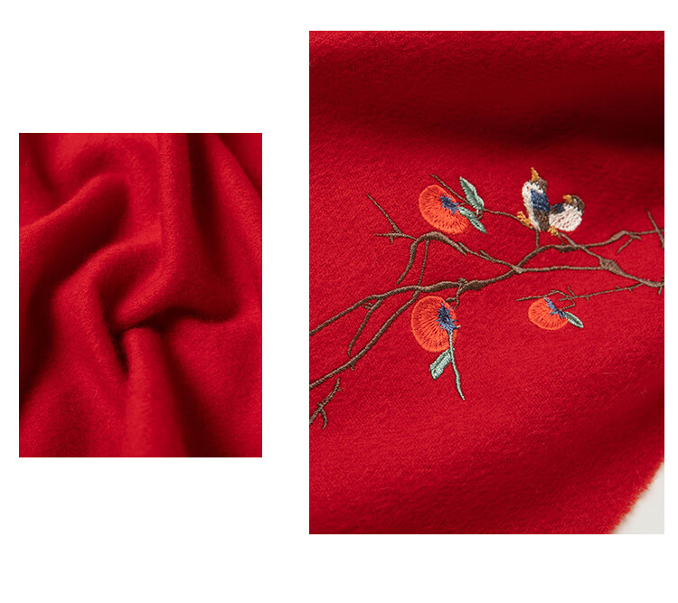 Shanghaigushi 100% Wool Scarf Gift Box, Winter Warmth, Embroidered Neckwear for Men And Women, Birthday Gift for Mom Or Teacher, National Day Present 32
