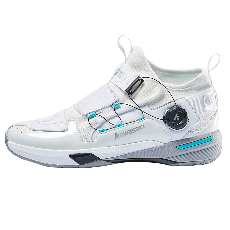 Kawasaki Badminton Shoes, Wear-Resistant Button Laces, Men's And Women's Sports Training Shoes, Chuanyue 2.0, Gray Blue, Size 40
