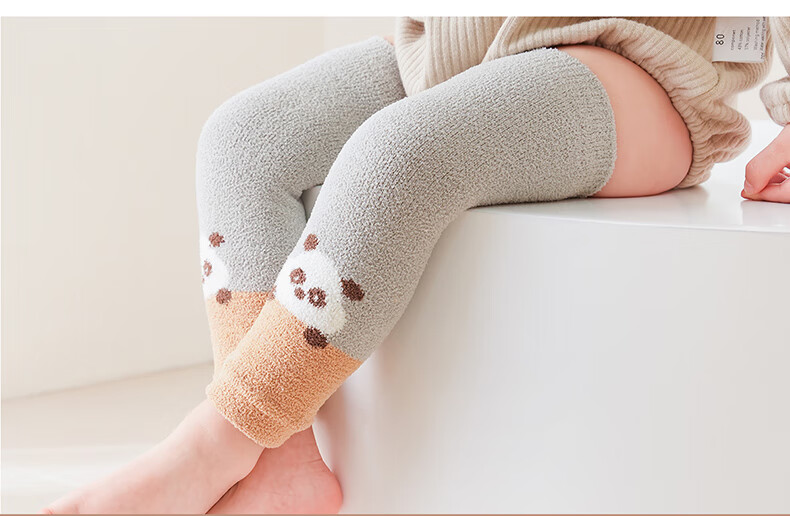 LAXIALIYA Baby Knee Socks, Infant Long Socks, Leg Protectors, Girls' Slouchy Socks, Boys' Crawling Socks, Thick Diaper Changing Socks for Autumn And Winter 11