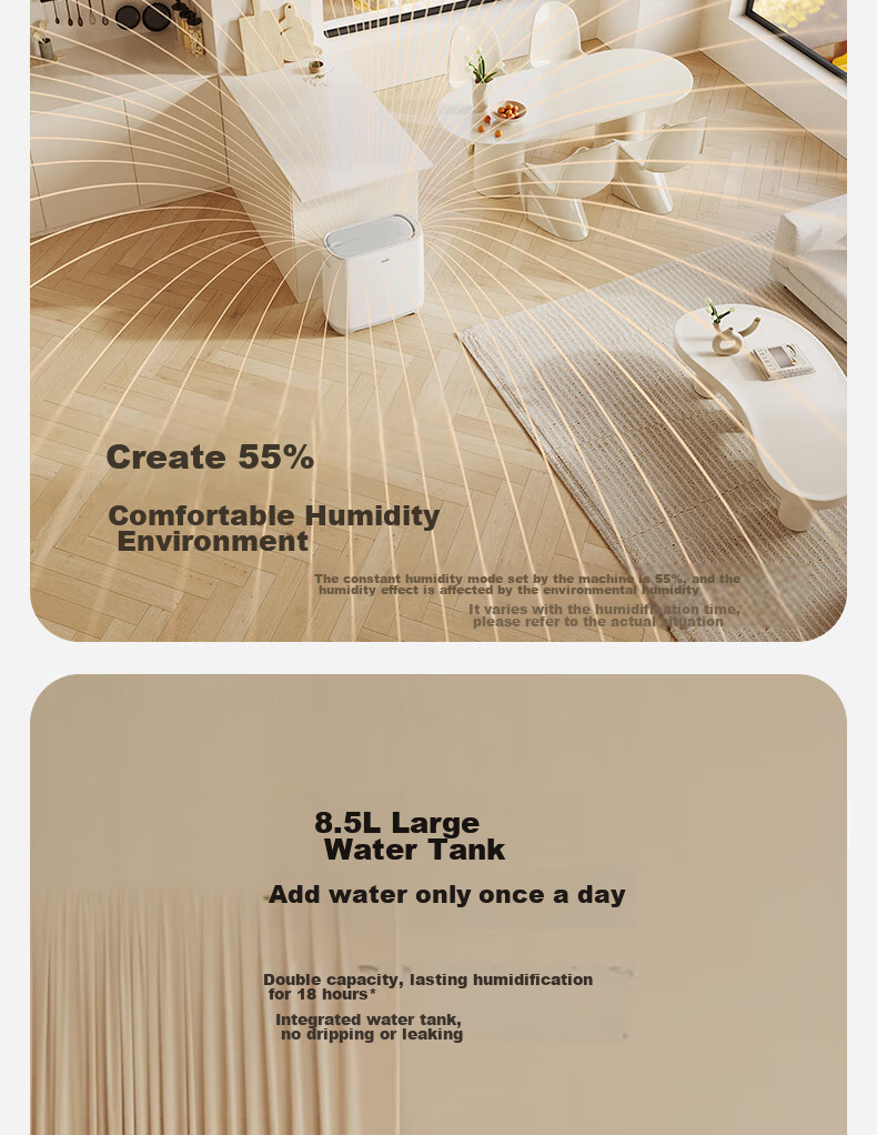 KEHEAL Mist-Free Humidifier And Purifier All-In Machine for Bedroom, Home Living Room, Office, Floor-Standing Large Capacity 1000mL/h Air Conditioner Humidifier for Mother And Baby W2-L 24